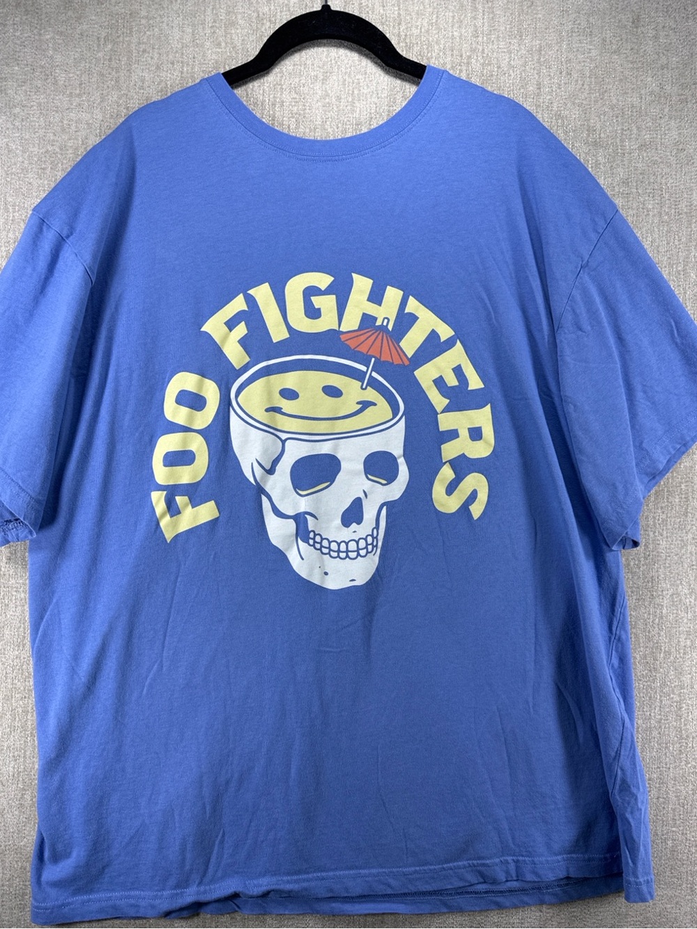 Foo Fighters Skull Cocktail Graphic Band Tee Blue Size 1X/2X
